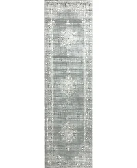 Closeout! Km Home 3563/0053/Green Cantu Green 2'2" x 7'7" Runner Rug