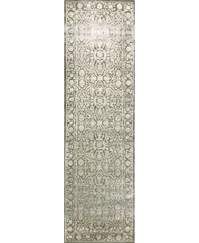 Closeout! Km Home 3564/0053/Green Cantu Green 2'2" x 7'7" Runner Rug