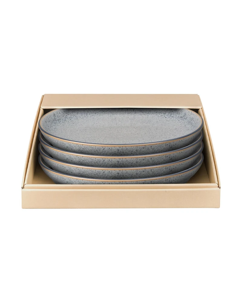 Denby Studio Grey 4 Piece Coupe Dinner Plate Set