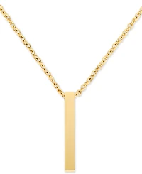 Legacy for Men by Simone I. Smith Men's Polished Bar 24" Pendant Necklace in Yellow Ion-Plated Stainless Steel