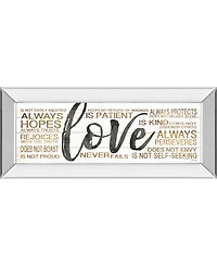 Classy Art Love by Marla Rae Mirror Framed Print Wall Art - 18" x 42"