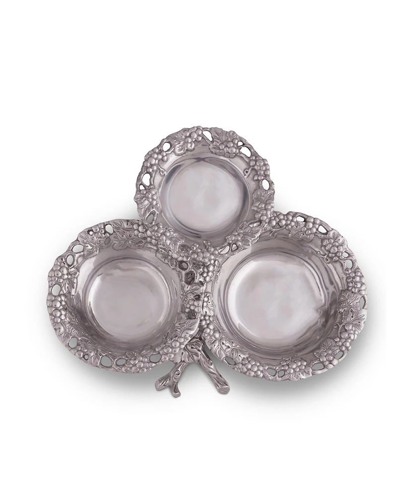 Arthur Court Designs Aluminum Grape Tiered 3-Bowls