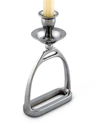Arthur Court Candlestick Equestrian Horse Stirrup - Cast Aluminum Hand Polished