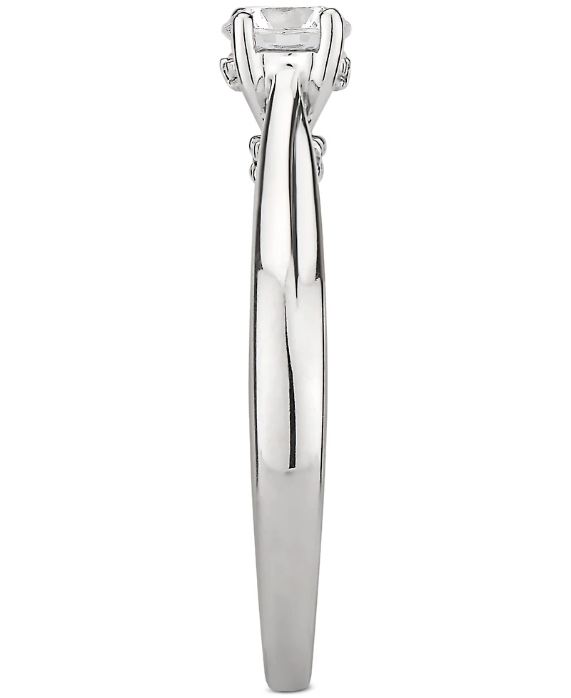 Gia Certified Diamond Solitaire Engagement Ring (1/2 ct. t.w.) in 14k White Gold