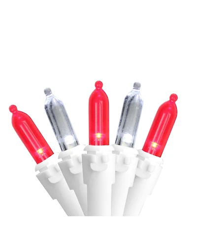 Northlight Set of 50 Red Pure White Led Mini Christmas Lights 4" Spacing - White Wire