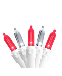 Northlight Set of 50 Red Pure White Led Mini Christmas Lights 4" Spacing - White Wire