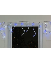 Northlight Set of 100 Blue and Pure White Led Wide Angle Icicle Christmas Lights - White Wire