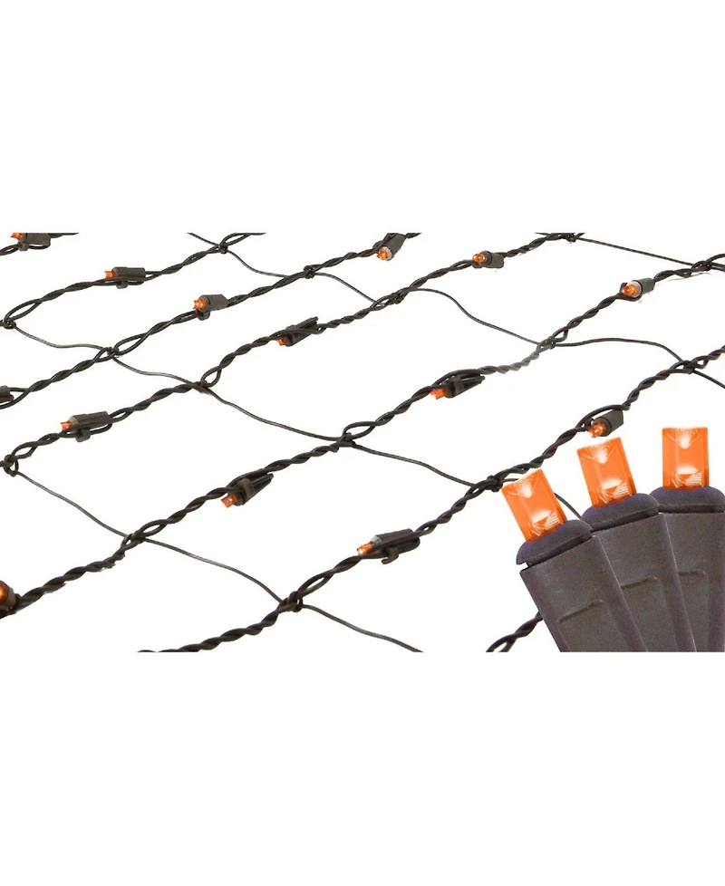 Northlight 2' x 8' Orange Led Tree Trunk Wrap Christmas Net Lights - Brown Wire