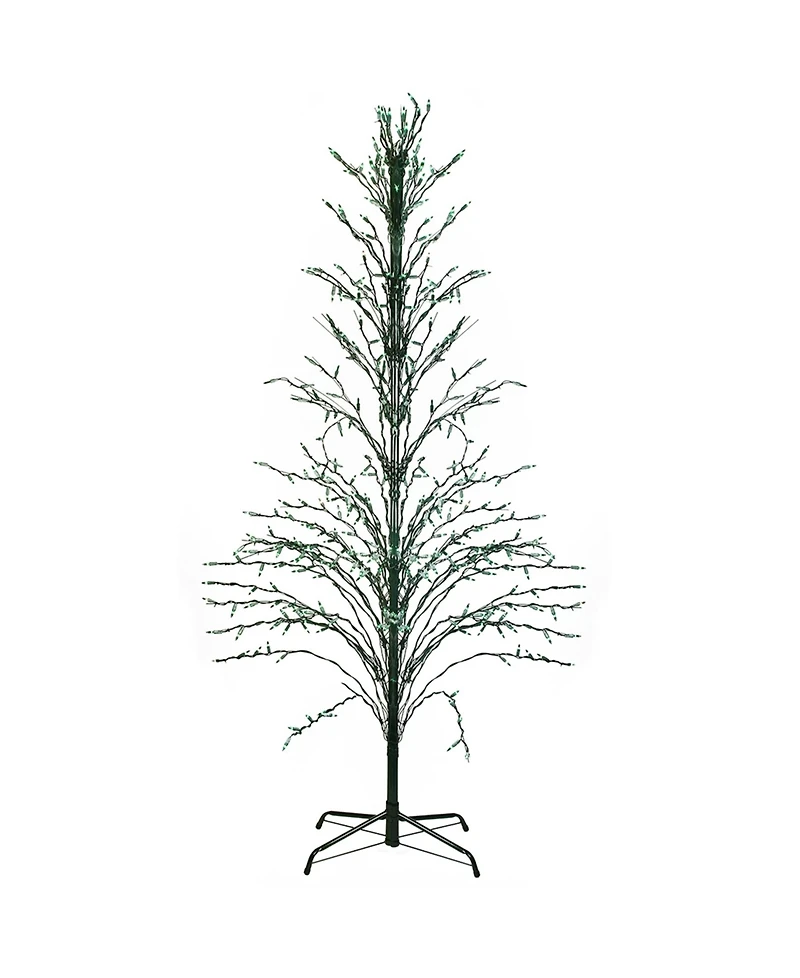 Northlight 6' Green Lighted Christmas Cascade Twig Tree Outdoor Decoration - Green Lights