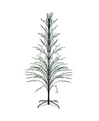 Northlight 6' Green Lighted Christmas Cascade Twig Tree Outdoor Decoration - Green Lights