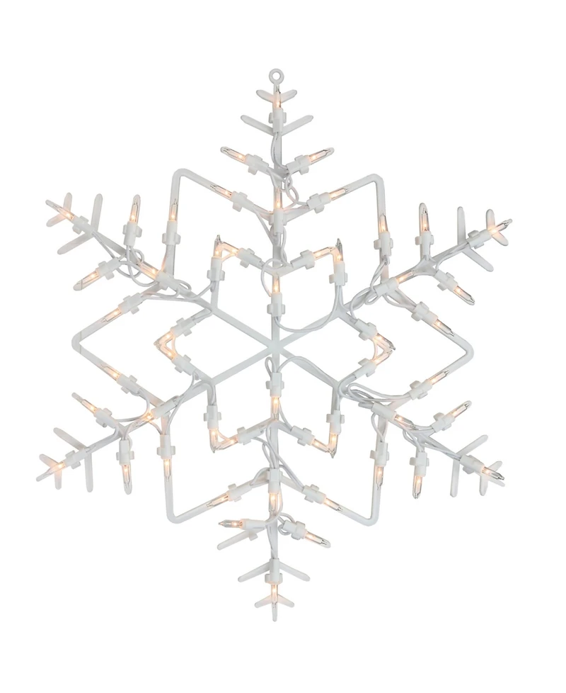 Northlight 16" White Lighted Snowflake Christmas Window Silhouette Decoration