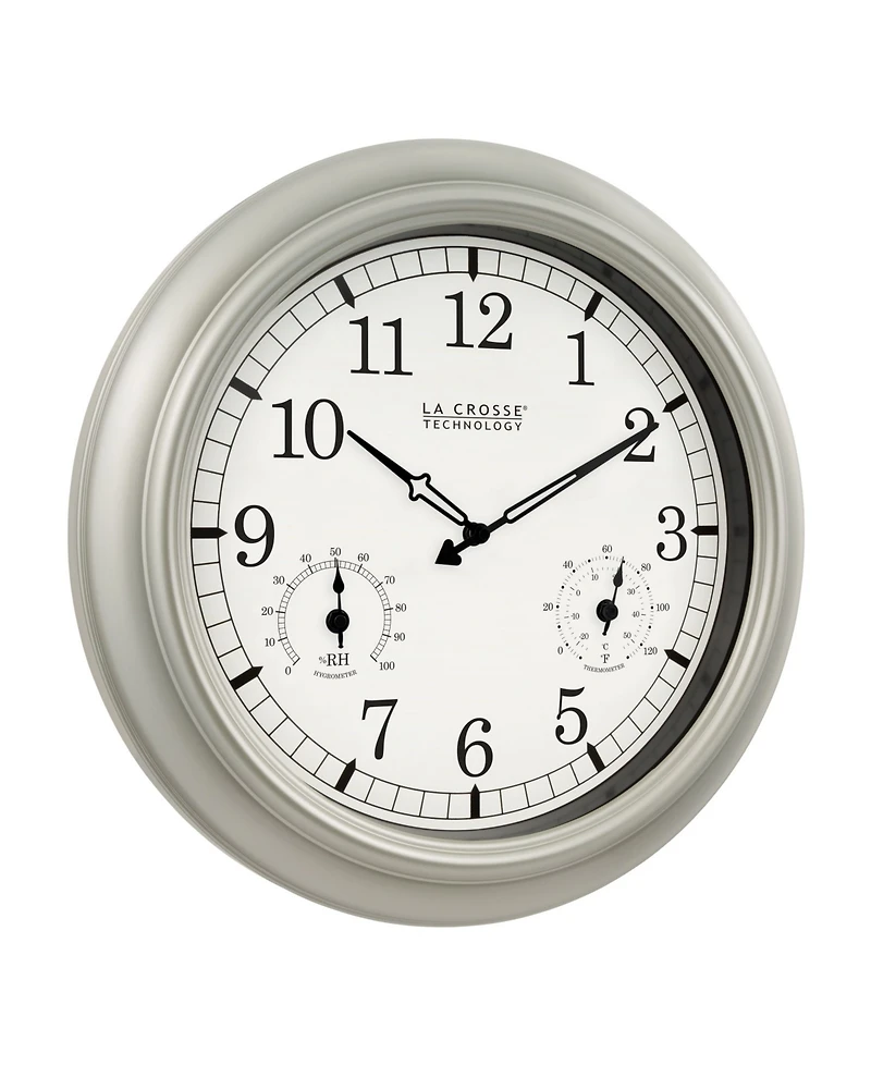 La Crosse Technology Wt-3181PL-q 18" Indoor or Outdoor Classic Quartz Plastic Analog Wall Clock