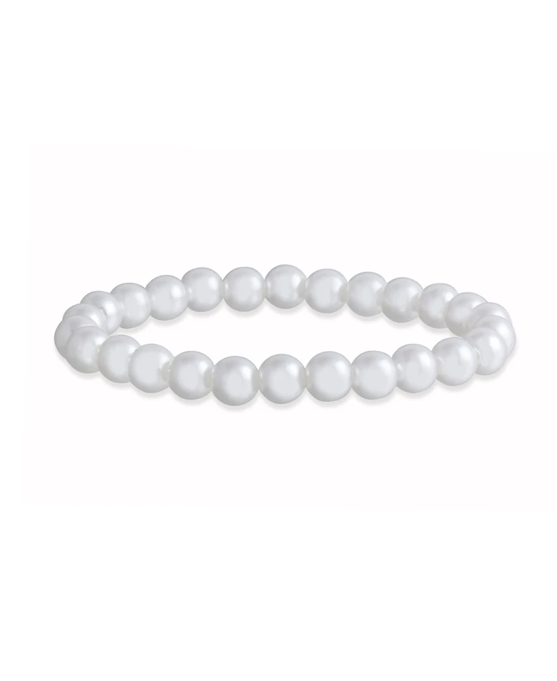 Macy's Set Of 5 Imitation Pearl and Crystal Stretchy Bracelets