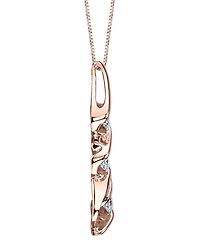 Diamond (1/10 ct. t.w.) Three Stone Pendant in 14k Yellow Gold or Rose Gold