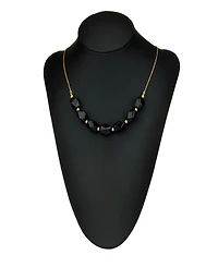 Black Onyx (9-10mm) Chain Necklace in 14k Yellow Gold