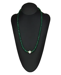 Gemstone and Cultured Pearl (9-10 mm) Strand Necklace 14k Yellow Gold (Available Ruby (80-1/2 ct. t.w), Sapphire t.w.), Emerald