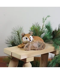 Northlight 16.5" Brown and Gold Fox Lying Down Christmas Table Figure