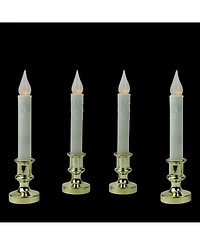 Northlight Set of 4 Led Flickering Window Christmas Candle Lamp with Timer 8.5"