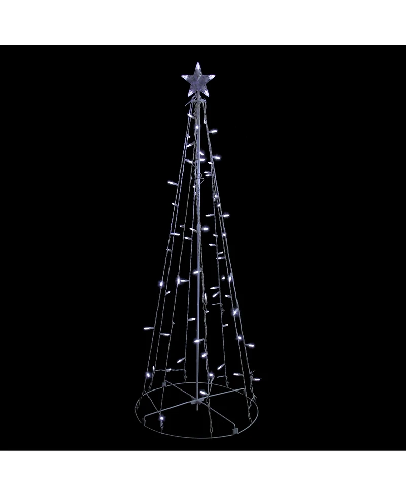 Northlight 5' Pure White Led Lighted Cone Tree Outdoor Christmas Decoration