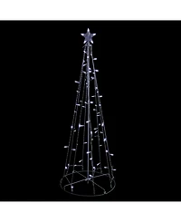 Northlight 5' Pure White Led Lighted Cone Tree Outdoor Christmas Decoration