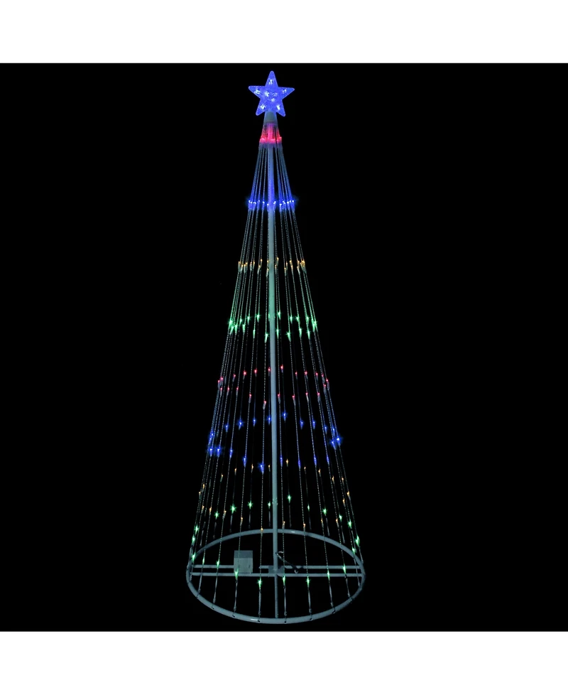 Northlight 9' Multi-Color Led Lighted Show Cone Christmas Tree Outdoor Decoration