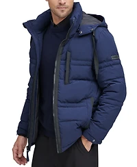 Marc New York Men's Huxley Crinkle Down Jacket with Removable Hood