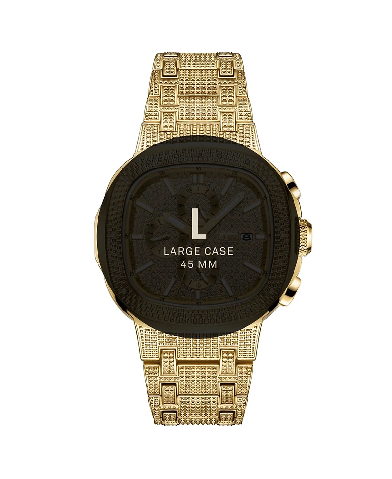 Jbw Men's Diamond (1/5 ct. t.w.) Watch in 18k Gold-plated Stainless-steel Watch 48mm
