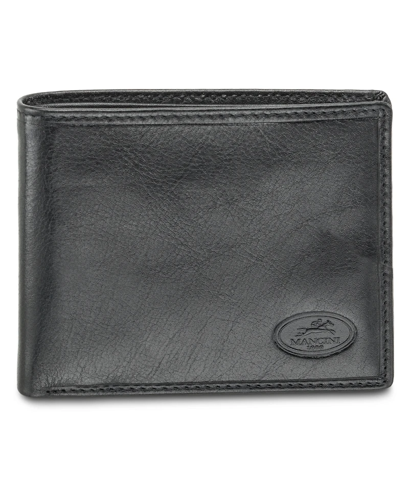 Men's Mancini Equestrian2 Collection Rfid Secure Classic Billfold Wallet