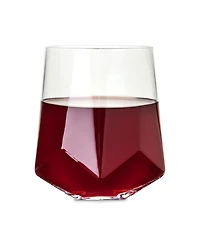 Viski Raye Faceted Crystal Wine Glass, Set of 2, 20 Oz