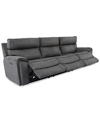 Closeout! Hutchenson 3-Pc. Fabric Sectional with 3 Power Recliners and Headrests
