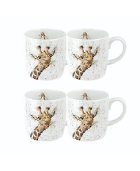Royal Worcester Wrendale Lofty Giraffe Mugs, Set of 4