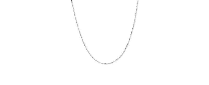 Lightweight 14k Yellow Gold Necklace, 16" Light Rope Chain (1mm)
