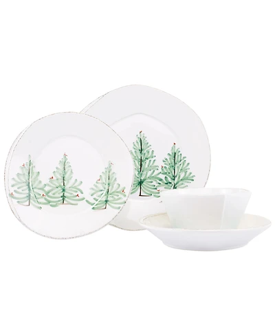 Vietri Lastra Holiday Four-Piece Place Setting