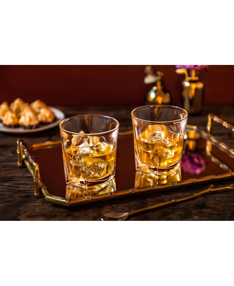 JoyJolt Luna Old Fashioned Whiskey Glasses Set of 2