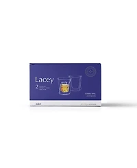 JoyJolt Lacey Double Wall Whiskey Glasses Set of 2