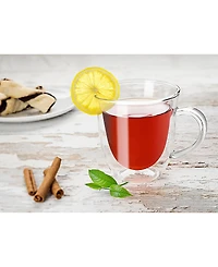JoyJolt Serene Double Wall Coffee/Tea Glasses Set of 2