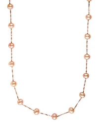 Effy Cultured Freshwater Pearl Station 18" Necklace 14k Gold (5-1/2mm)