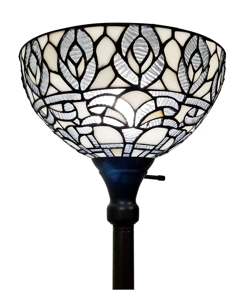 Amora Lighting Tiffany Style Torchiere Floor Lamp