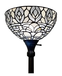 Amora Lighting Tiffany Style Torchiere Floor Lamp