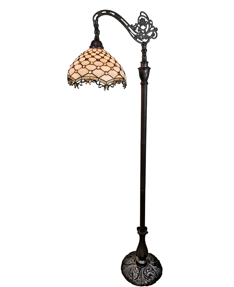 Amora Lighting Tiffany Style Jeweled Reading Floor Lamp