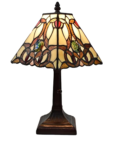 Amora Lighting Tiffany Style Geometric Mini Table Lamp