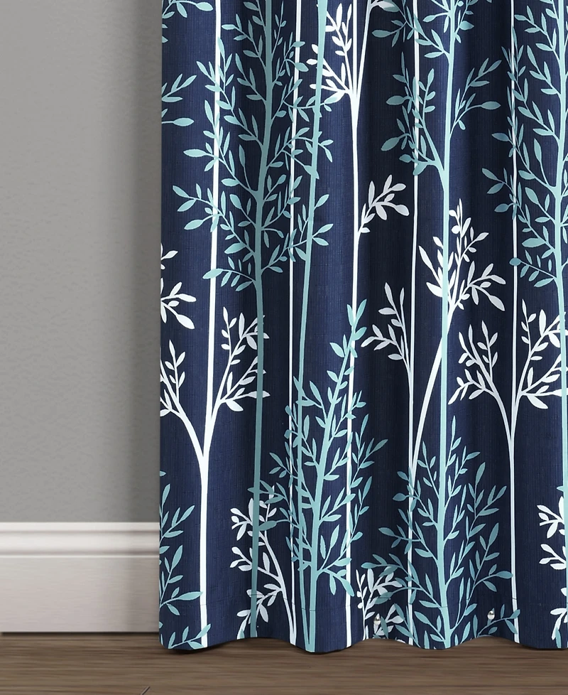 Linear Tree Insulated Rod Pocket Blackout Window Curtain Panels