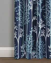 Linear Tree Insulated Rod Pocket Blackout Window Curtain Panels