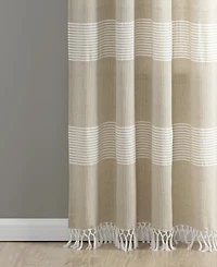 Lush Decor Tucker Stripe Yarn Dyed Cotton Knotted Tassel Window Curtain Panels
