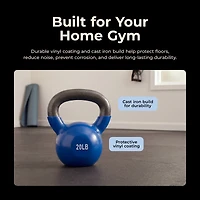 Sunny Health & Fitness Vinyl Color Coated Kettle Bell - 5, 10, 15, 20, 25 Pound Option