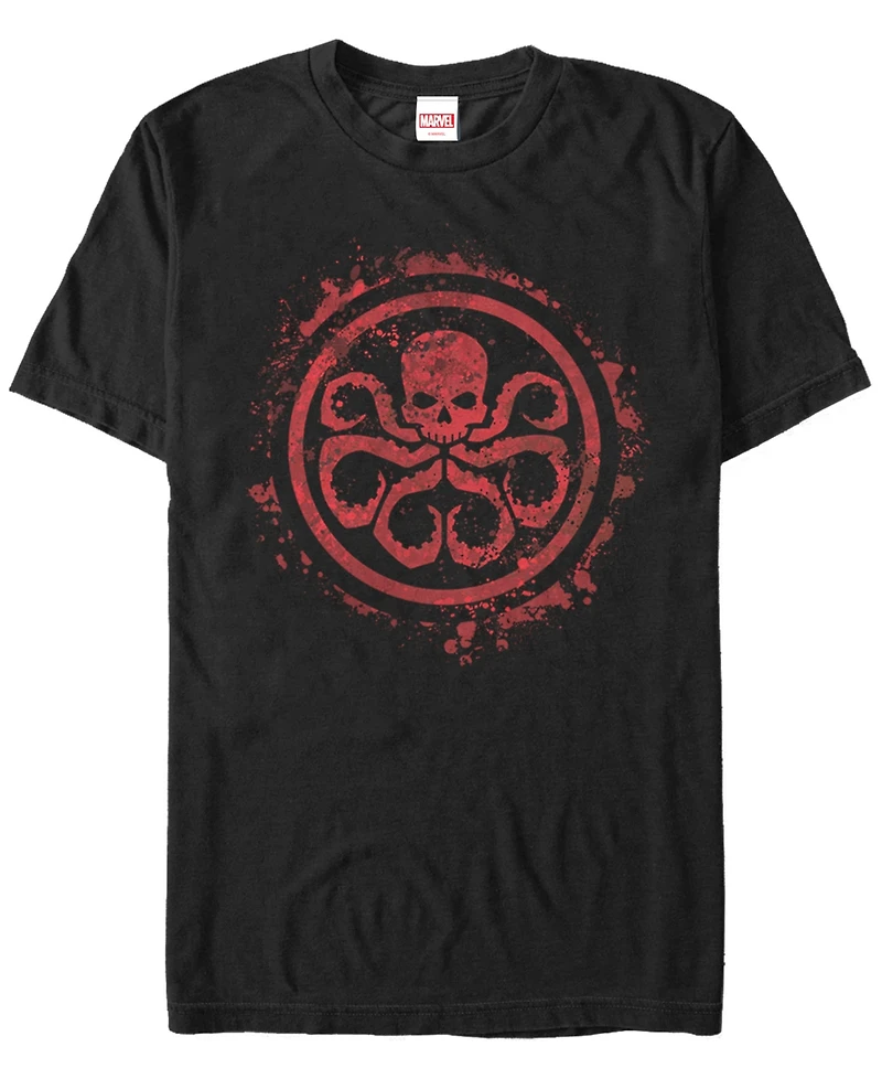 Marvel Men's Hydra Red Paint Splatter Chest Logo Short Sleeve T-Shirt