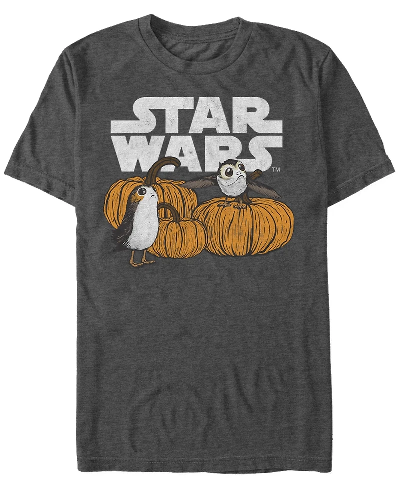 Star Wars Men's Pumpkin Patch Porg Short Sleeve T-Shirt