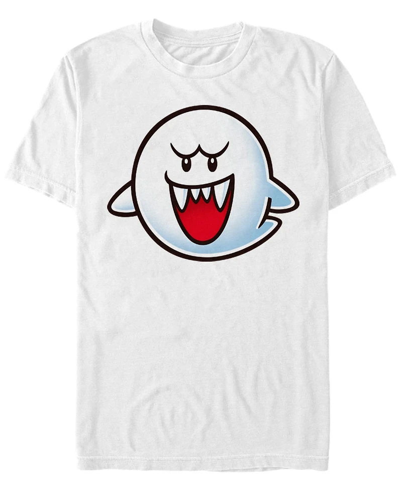 Nintendo Men's Classic Big Face Boo Ghost Short Sleeve T-Shirt