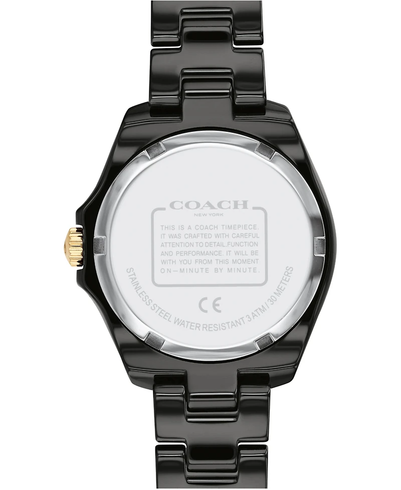 Coach Women's Preston Black Ceramic Bracelet Watch 32mm