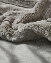 Madison Park Arctic Checkerboard Plush Faux-Fur Throw, 50" x 60"
